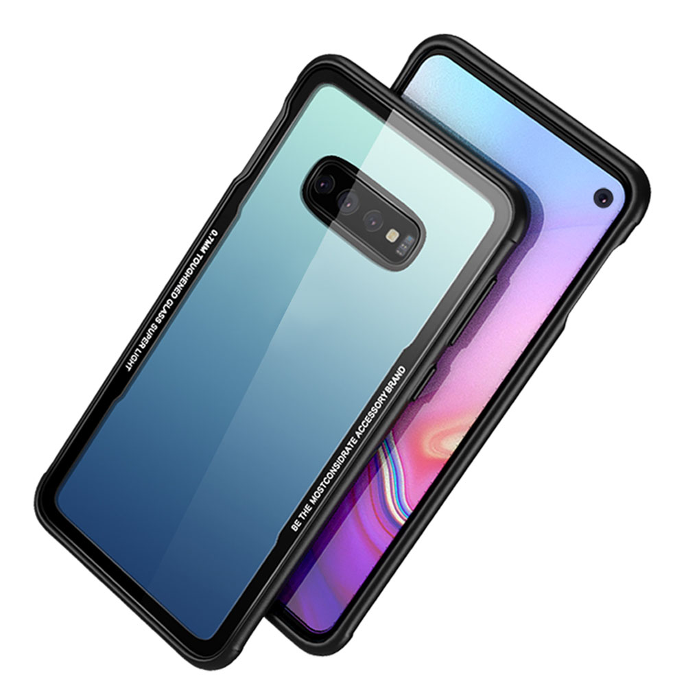 2019 Newest shockproof tpu frame tempered glass back cover mobile phone case For Samsung galaxy S10