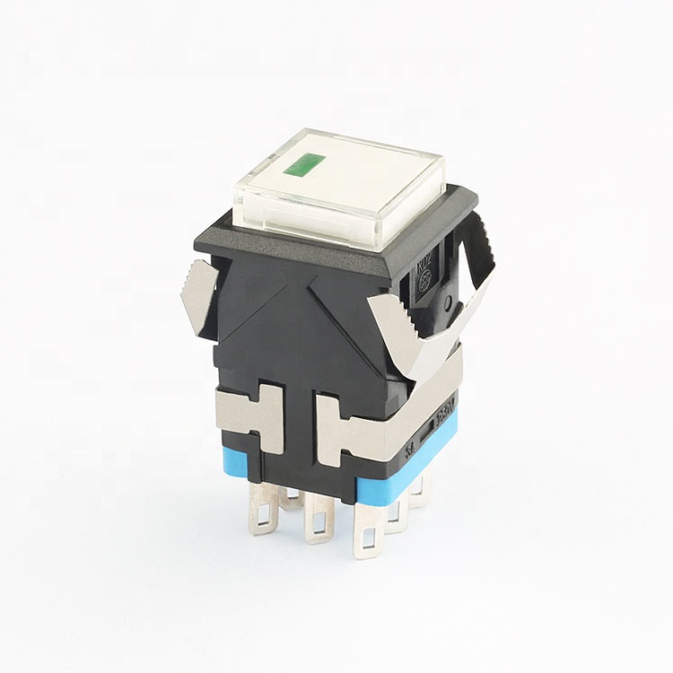 Hot sell free sample KD2 illuminated 2no 2nc push button square