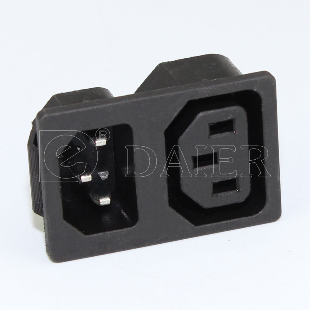 AC 250V 10A  IEC C13 Male C14 Female Power Socket Adapter Plug