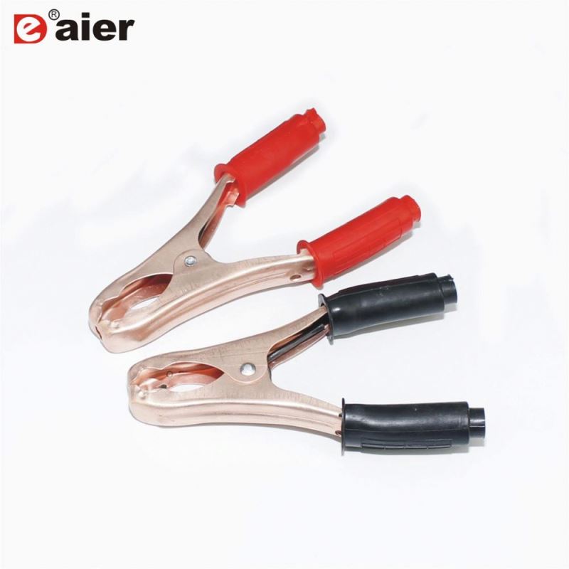 Brass Plated Electrical Test Clamps Metal Car Battery  Clamp With Red Black Hands