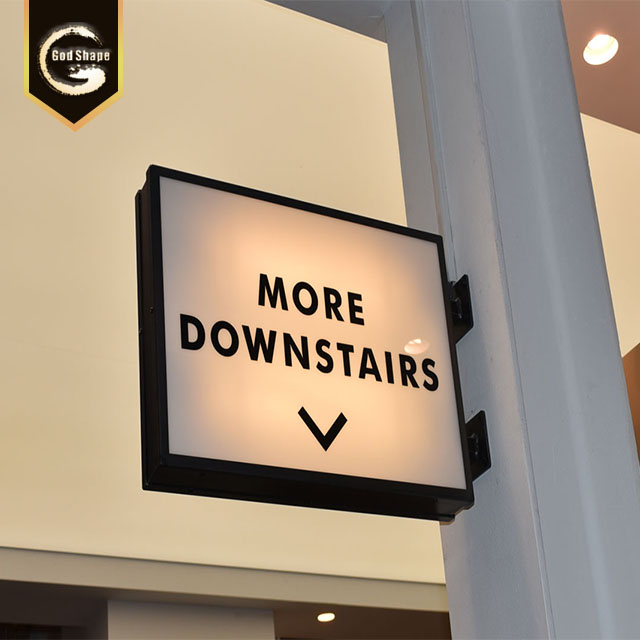 Exterior lightbox shopping mall advertising sign double sided LED light box wall mounted