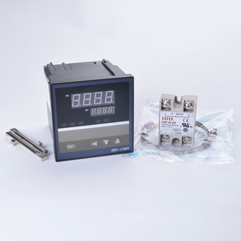 Digital PID Temperature Controller REX-C900 REX C100 thermostat + 40DA SSR Relay+ K Thermocouple 1m Probe RKC