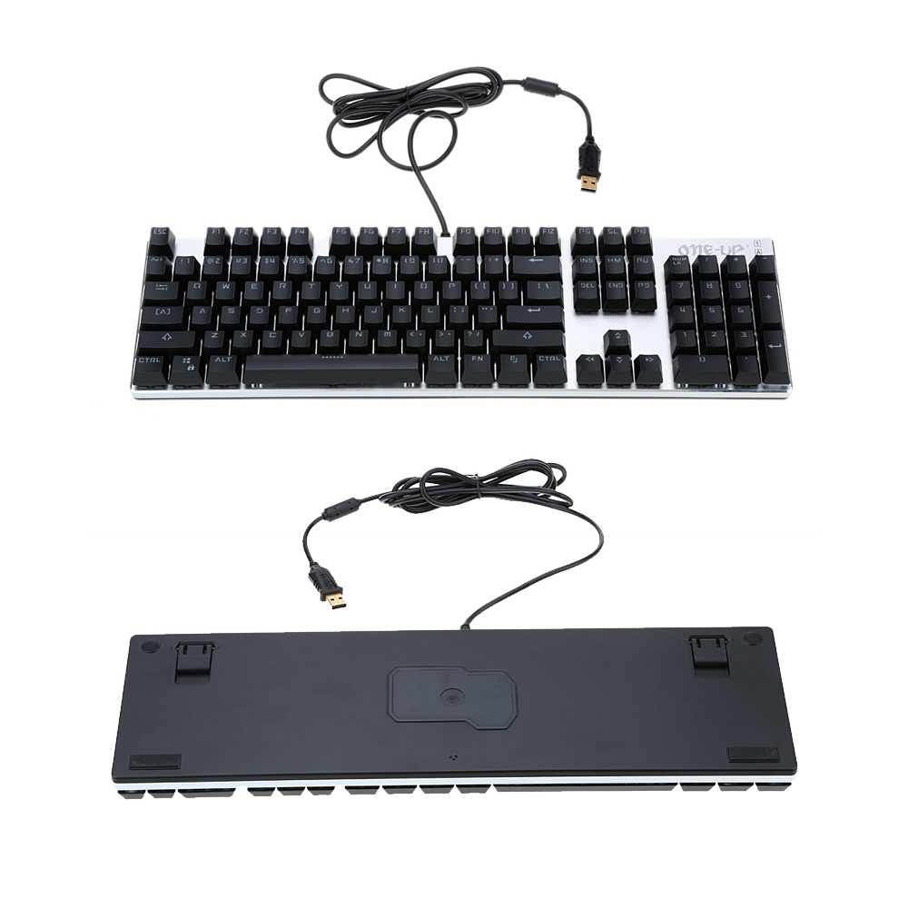 Pro Gaming Game Mechanical Keyboard Blue Switch Suspended Tactile Fully LED Backlit Anti-Ghosting 104 Key for PC Laptop Notebook