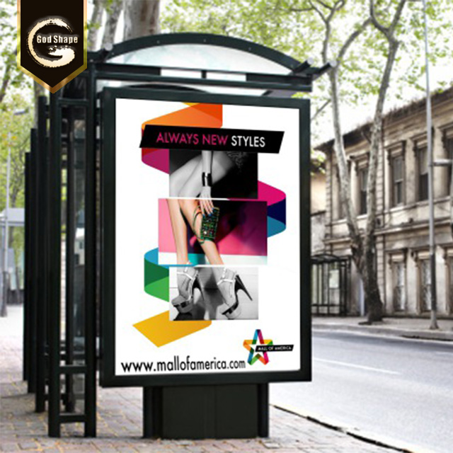 Advertising Waterproof Modern Free Standing Bus Station Square led Light Box Sign
