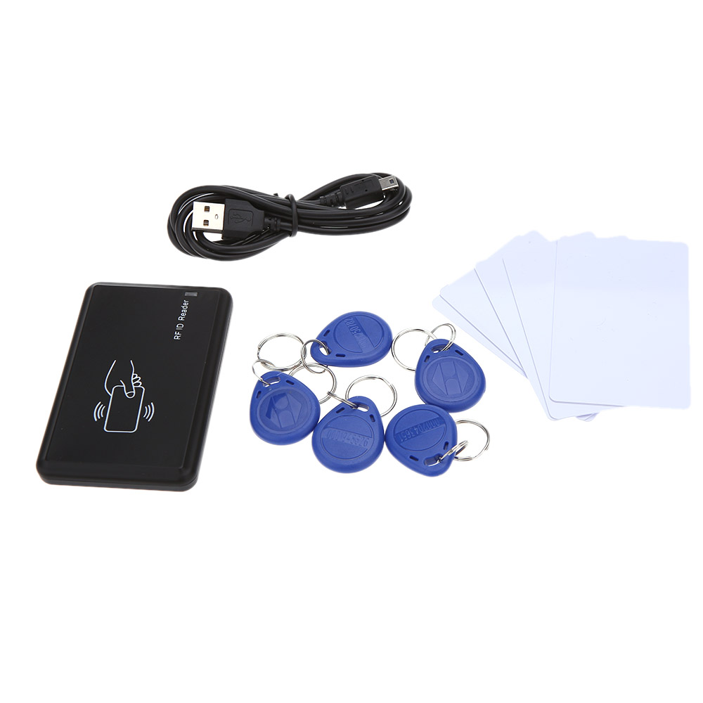 RFID Contactless Proximity Sensor Smart ID Card Reader 125Khz EM4100 USB Interface With 5pcs USB ID Crads+ 5pcs Key Fobs Tags