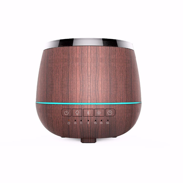 Hidly Wood Grain Bluetooth Speak wireless Auto-off Purification Essential Oil Diffuser with Custom Design