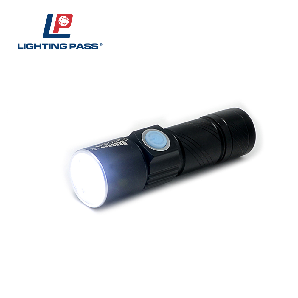 Zoomable Mini Torch Rechargeable Charging USB LED Flashlight