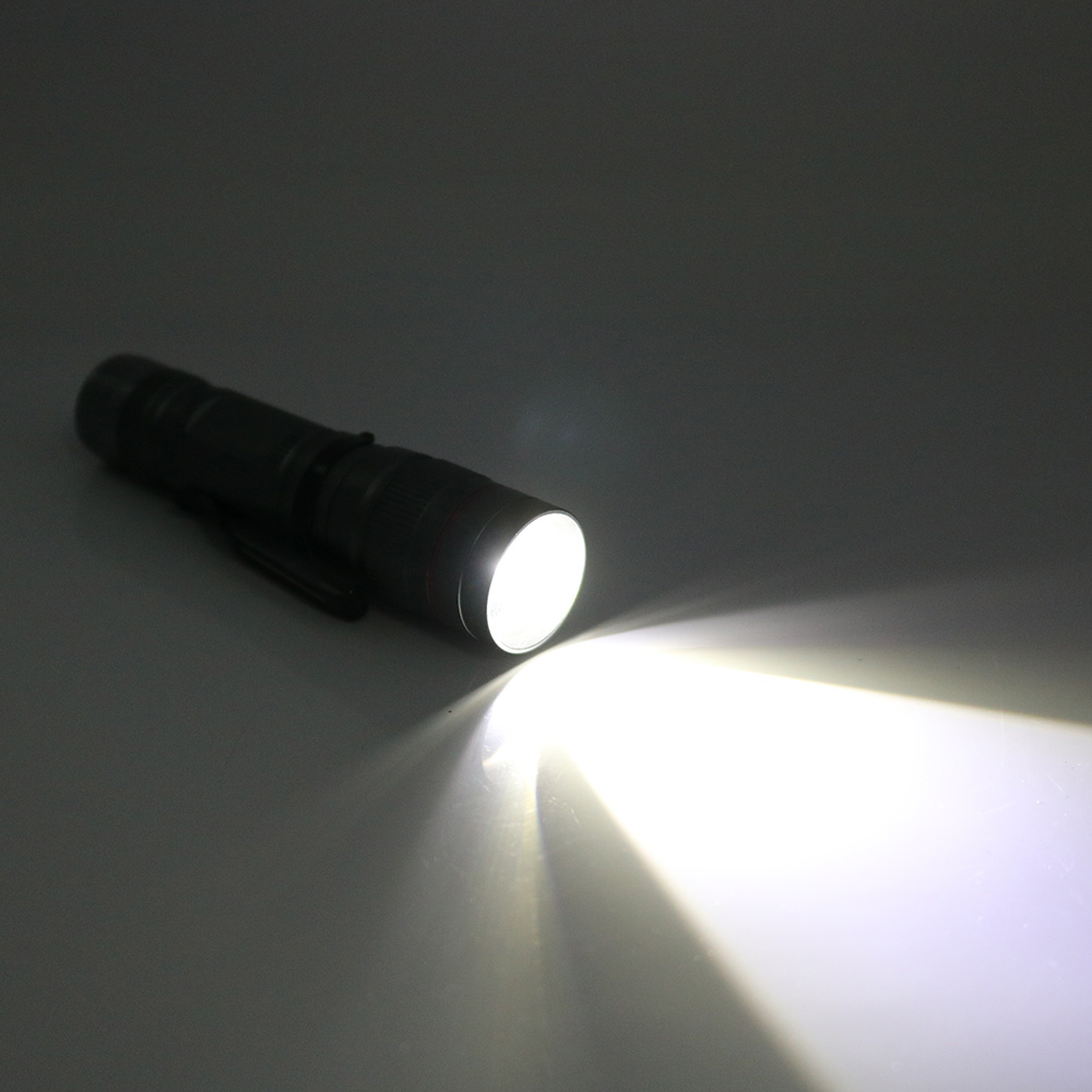 Custom Logo Aluminum Zoom Mini LED flashlight With Clip