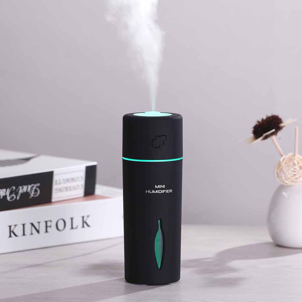 Leaf Design LED Mini Car Home USB Humidifier Air Purifier Mist 150ml Aroma Diffuser