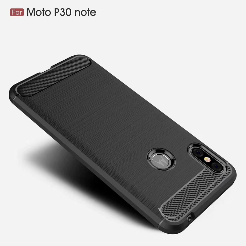 New Arrival Carbon Fiber Tpu case For Motorola P30 Note brushed tpu soft cover