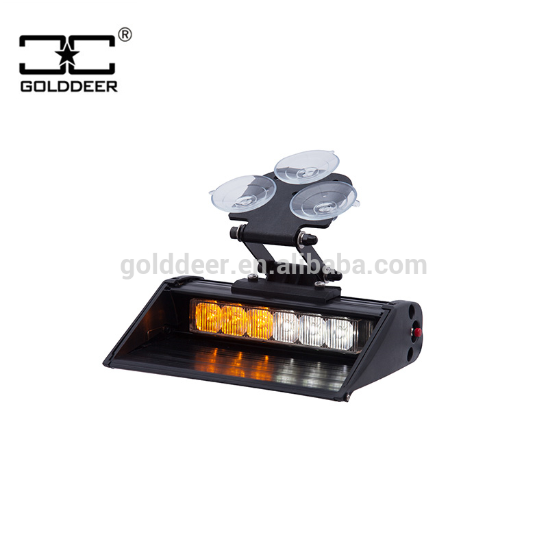 6LED Flashing Light for Truck 15 Flash Modes White Amber Warning Security Car Strobe Light GXT-601