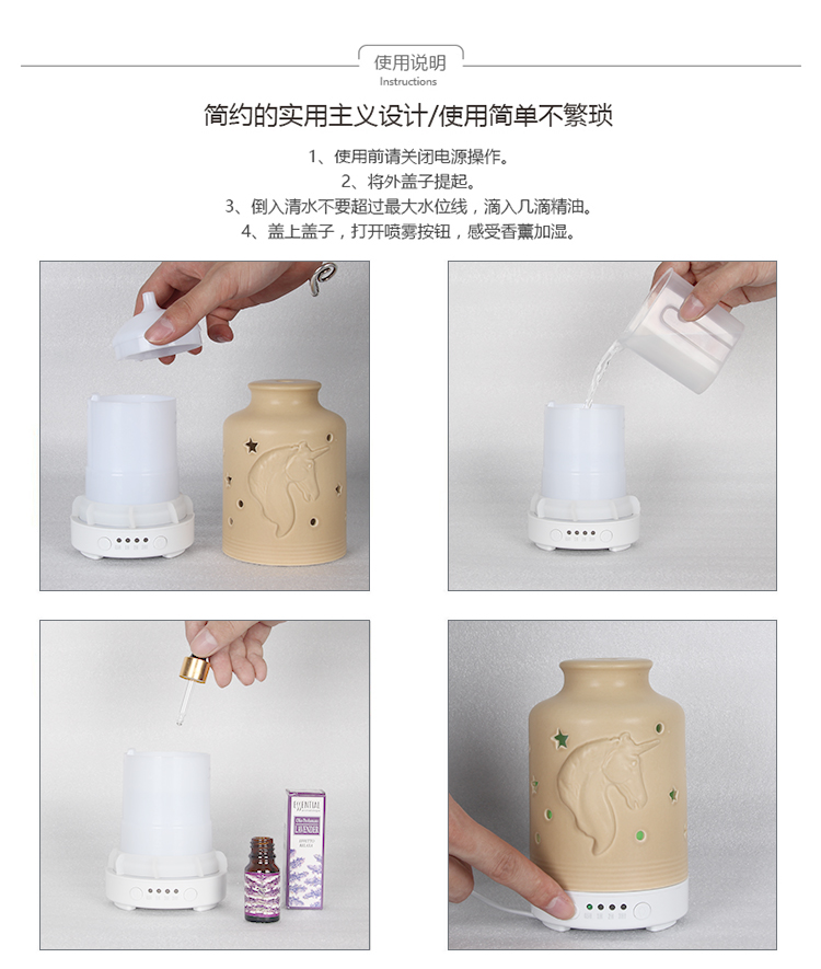 2019 New Design Unicorn Aroma Humidifier Car Aroma Diffuser