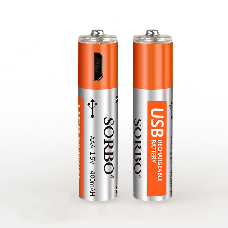 Rechargeable Micro USB 400 MAH AAA Lithium Battery