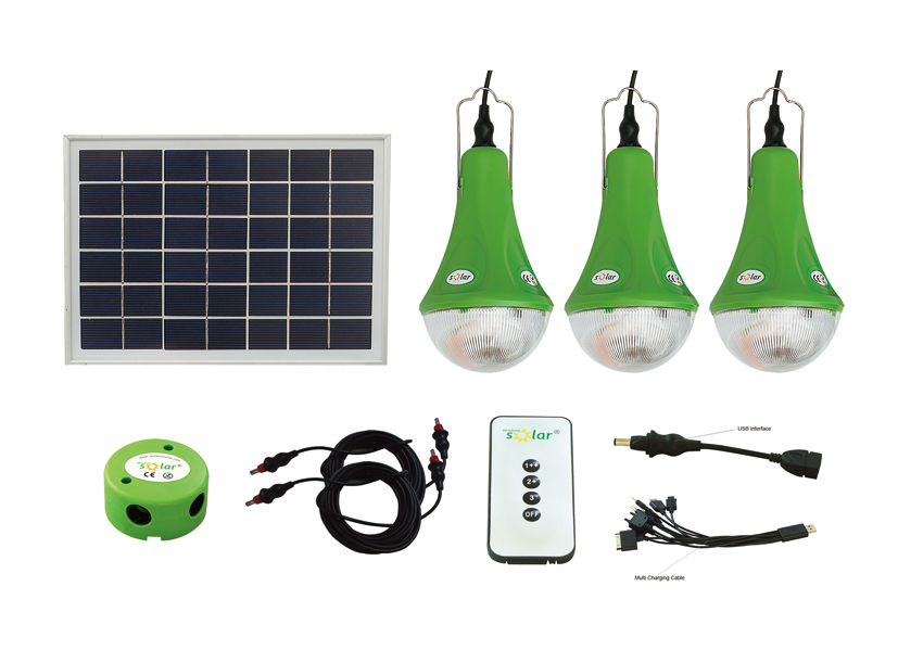 Green energy solar power system home 3-12w solar panel all in one led home light for outdoor