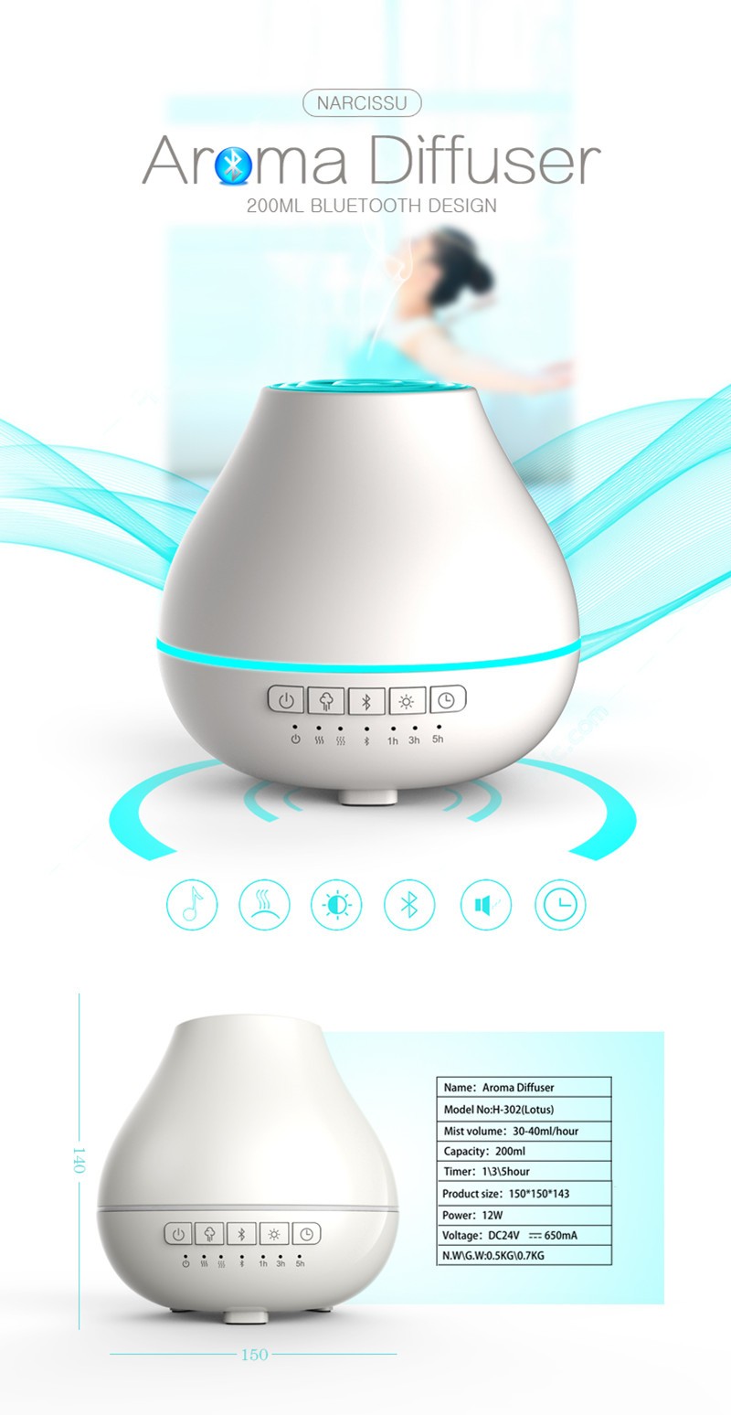 Commercial Bluetooth Audio Version Electric Aroma DIffuser essential oil diffuser Home Bedroom Office Hotel Spray