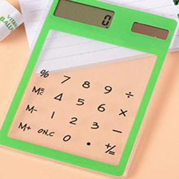 8 Digit Touch Screen Transparent Pocketable Calculator Solar Power