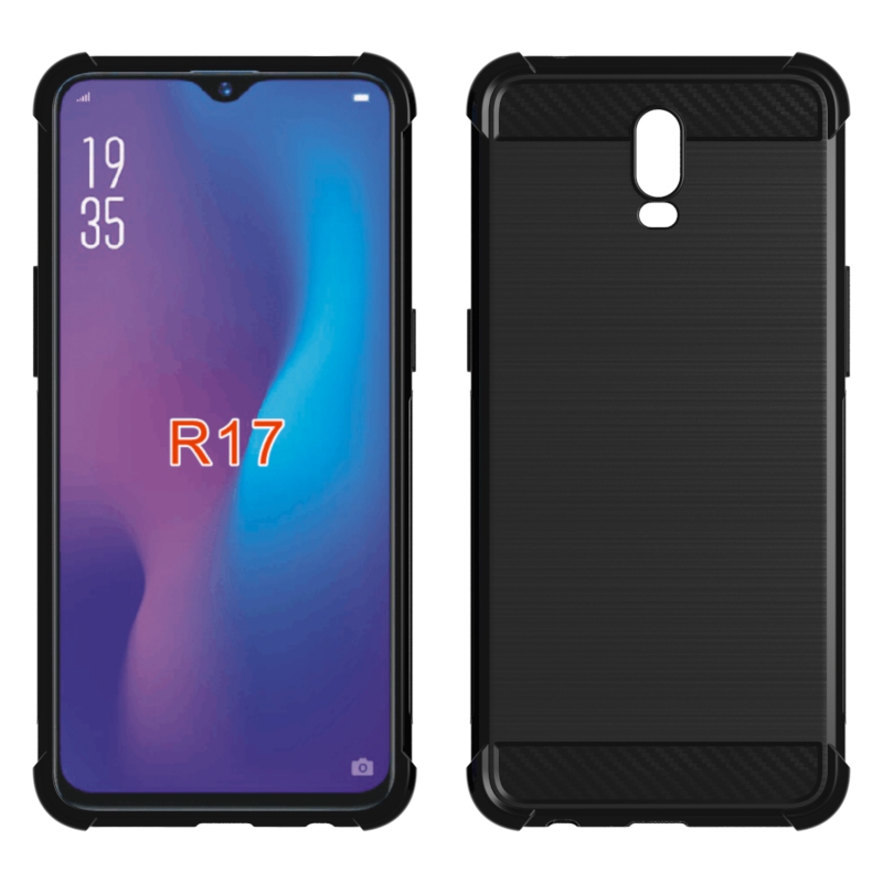newstyle Carbon Fiber Cover soft Tpu Brushed case For OPP O R17