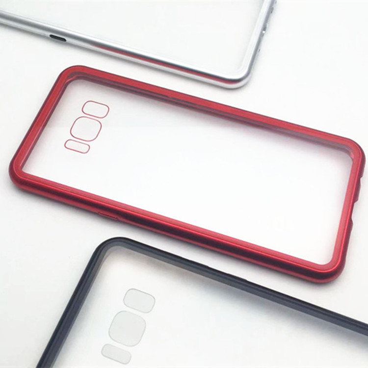 New Arrival Metal frame 6D glass flip cover drop  Magnetic phone case For Samsung galaxy S8 S8 plus bumper case