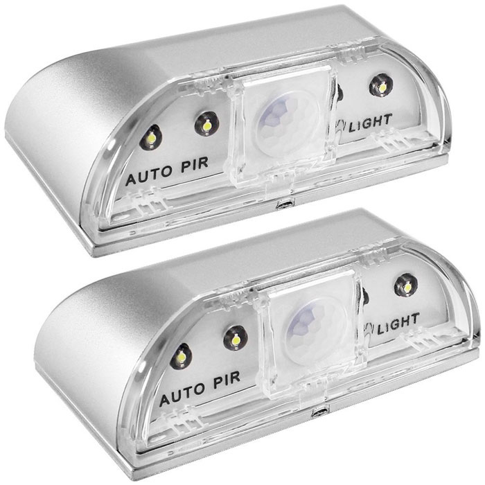 Goldmore 2 Pack PIR Infrared Wireless Auto Sensor Motion LED Light  for Key Hole/Door