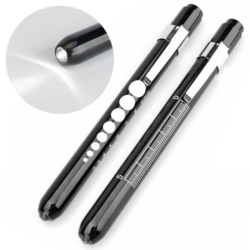 Mini Reusable LED Penlight with Pupil Gauge for Nurses Doctors with Pocket Clip