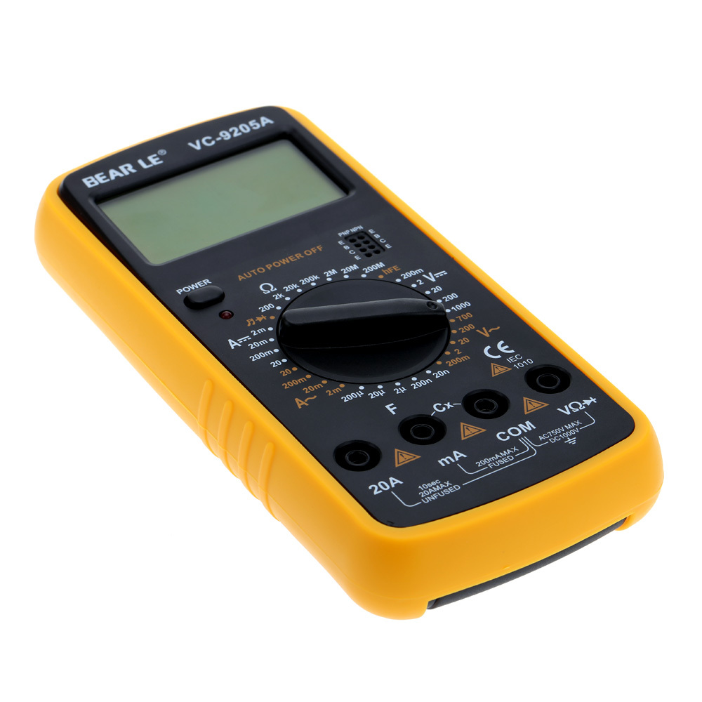 Portable Digital Electric Multimeter Ammeter Voltmeter Ohmmeter Capacimeter Tester With LCD Backlit