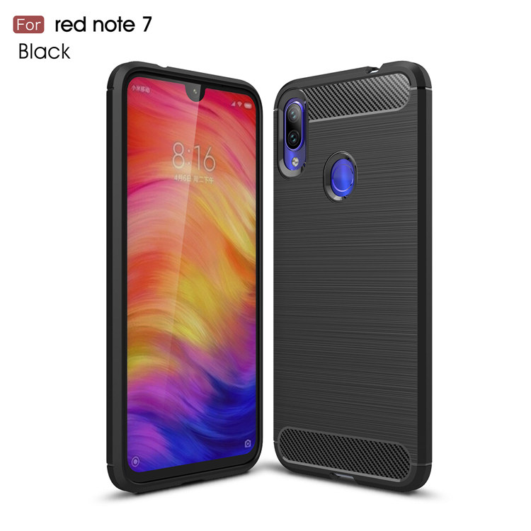 Carbon Fiber Tpu case For Redmi Note 7 Soft CF Cover
