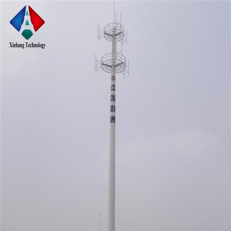 factory price 30 meter steel cell cellular telecom monopole telecommunication tower