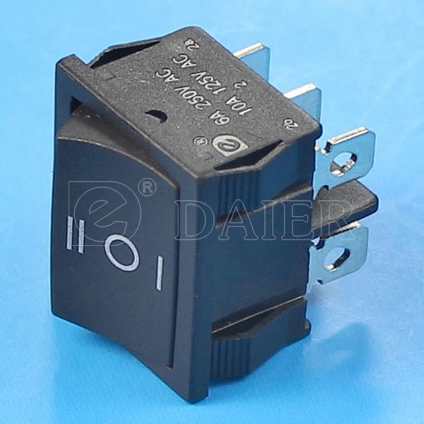 Black 6PIN Three Way DPDT Rocker Switch ON-OFF-ON