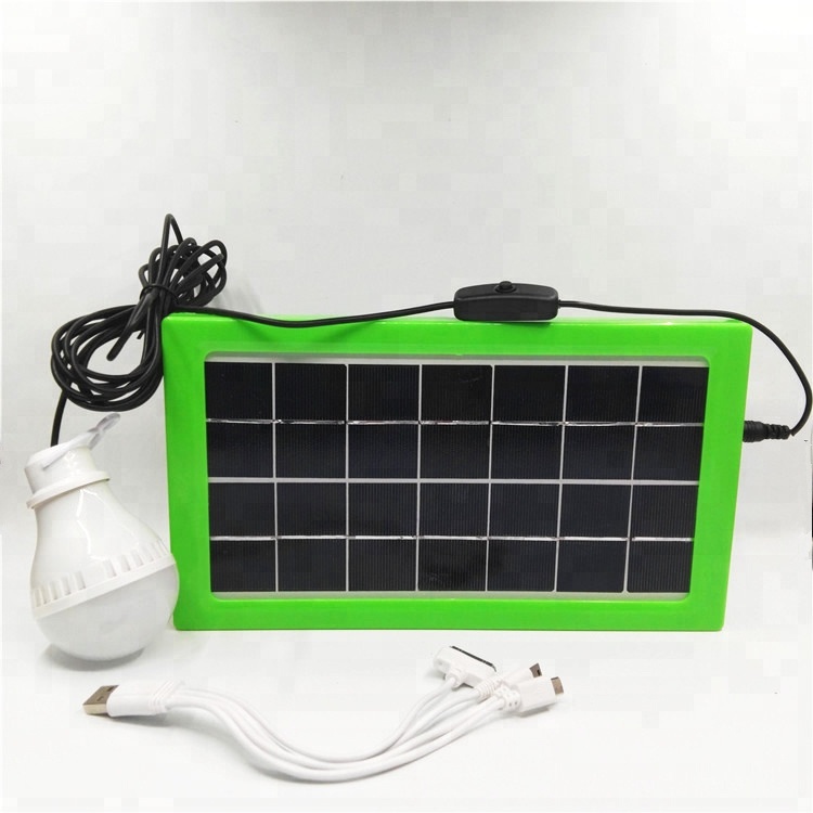 Solar panel with battery pack solar charger portable with light bulb