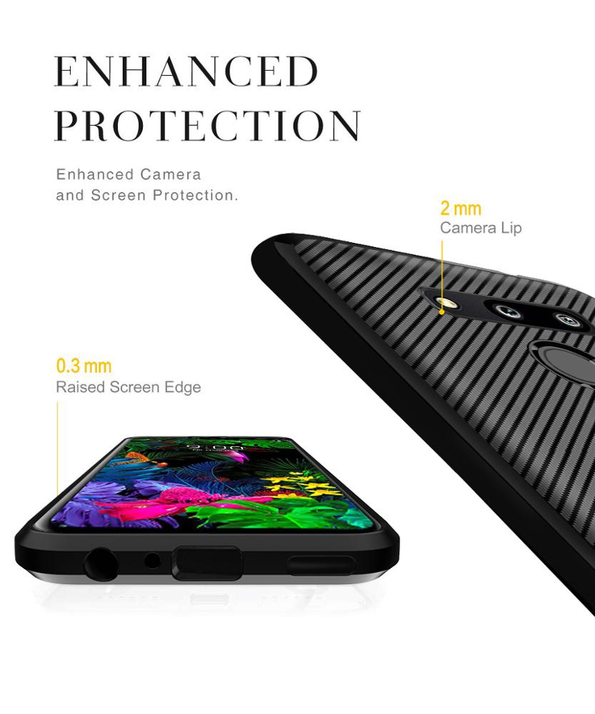 2019 New arrival Silicone carbon fiber phone case for LG G8 ThinQ back cover