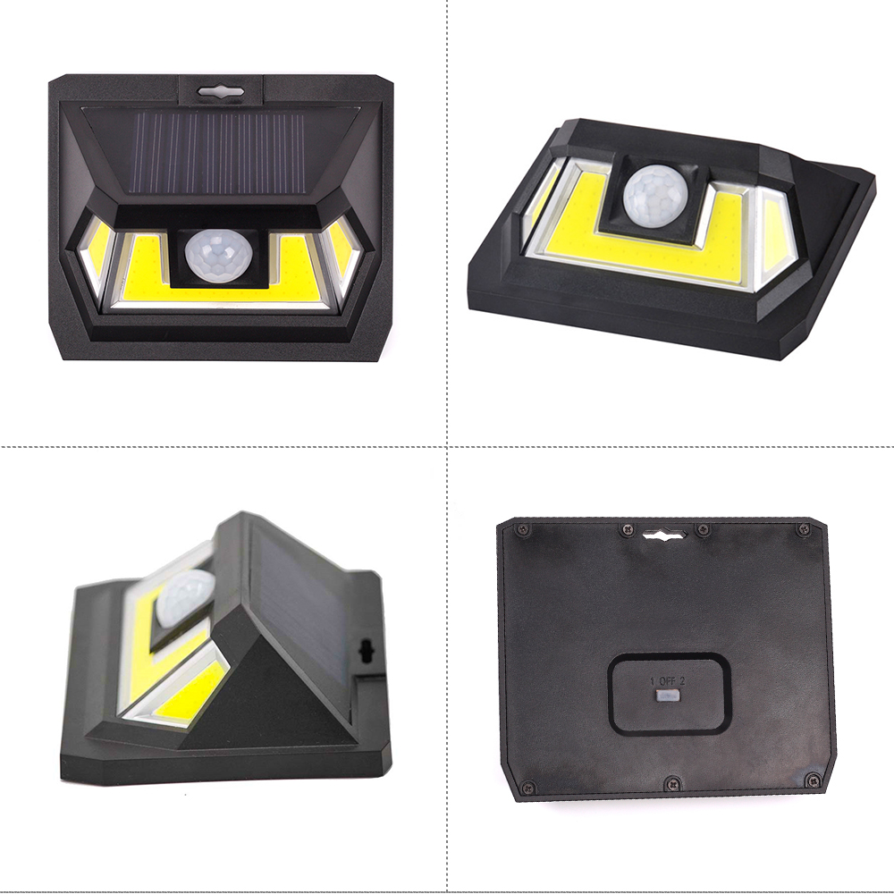 7 W ip 65 waterproof cob sensor light,18650 battery powered solar wall light with motion sensor