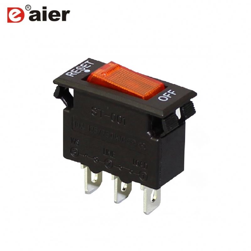 20A 3Pin Plastic Illuminated 32VDC Overload Protector Electric Breaker
