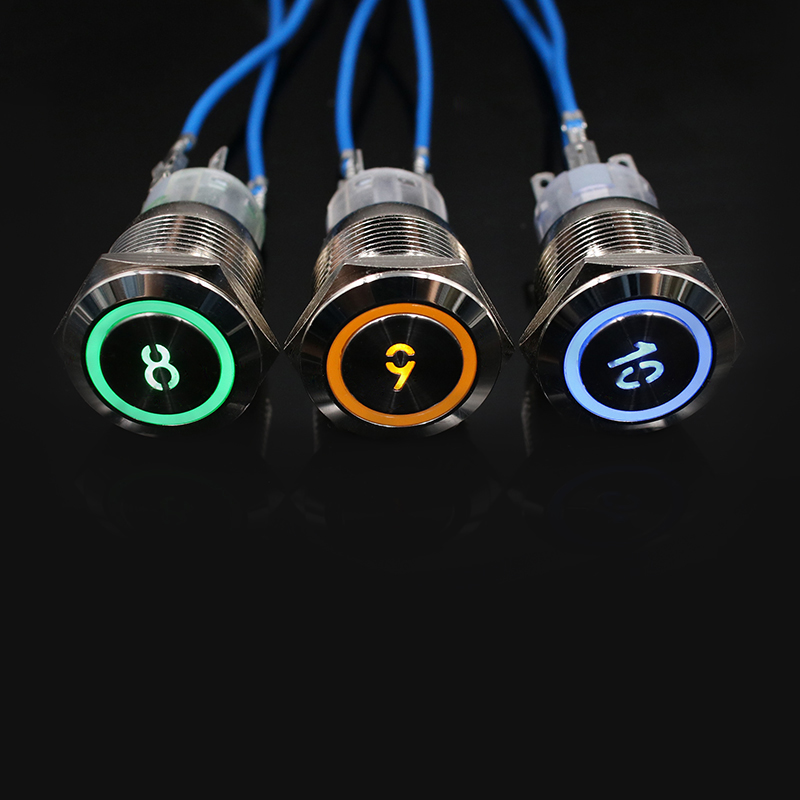 19mm Custom-made latching Momentary Waterproof Metal Push Button Switch Led Number Letter 0 1 2 3 4 5 6 7 8 9 10 Elevator Lift