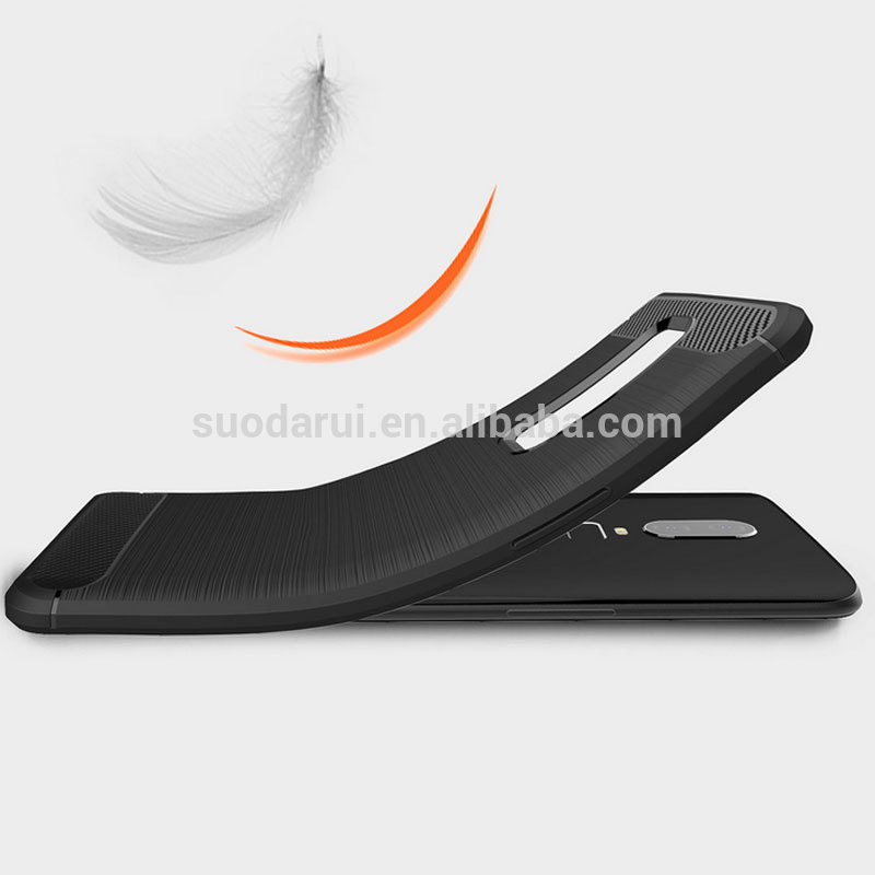 New Arrival Carbon Fiber Tpu case For Oneplus 6 brushed tpu soft cover For 1+6