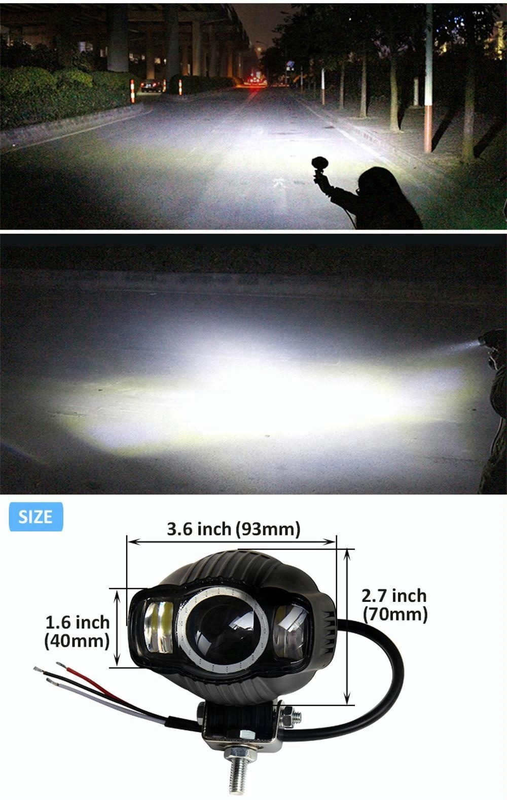 4 Led Work Light 12V 24V 25W 3000LM Spot Led Beams Angel Eyes DRL for Lada UAZ ATV Harley Offroad Auto Driving Light