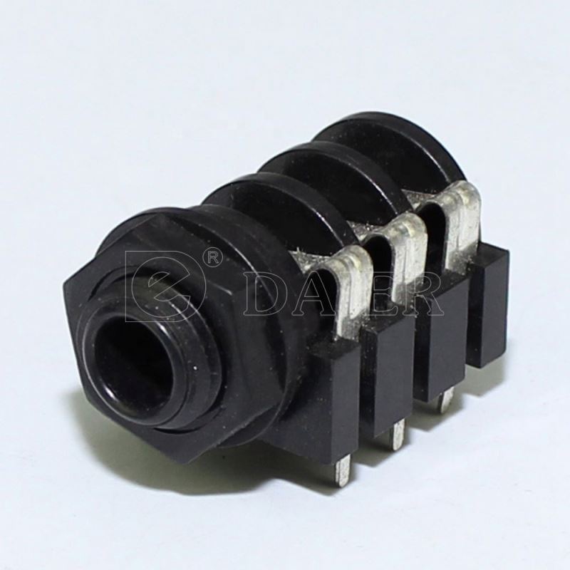 PCB Panel Mount 6 Pin 1/4 6.35mm Female Stereo Headphone Jack Socket