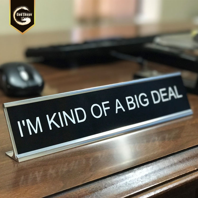 GS Custom stainless steel indoor sign door nameplate zinc alloy office desk name plate