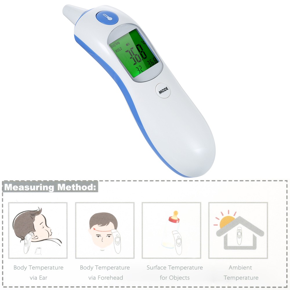 Digital IR Infrared Body Fever Thermometer Temperature Meter Adult Children Forehead Ear Thermometer for Baby Kids and Adults