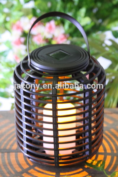 Solar Wicker Tabletop or Patio Basket Lantern (JL-2207)