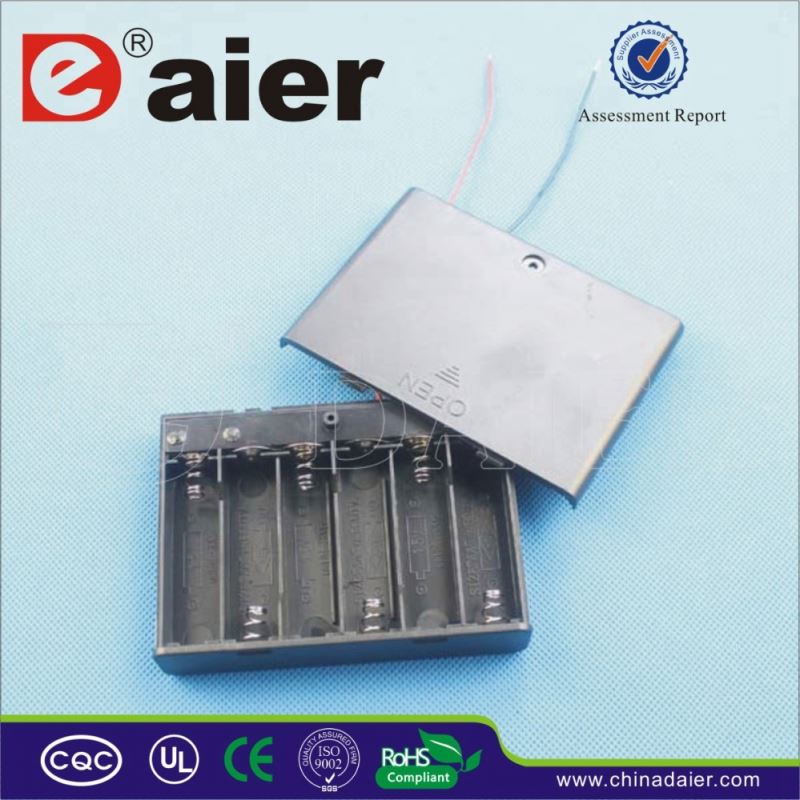 6 aa battery holder with cover 9v battery holder