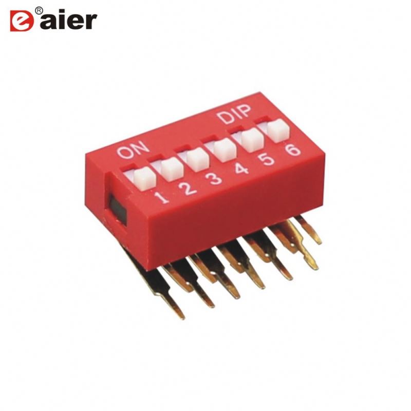 Red/Blue 1~12 Position Plastic Right Angle Type DA Series Dip Switch