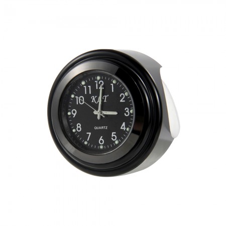 7/8 1 Motorcycle Bike chrome Black Dial Handlebar 1 USE Hand Grip Clock Watch