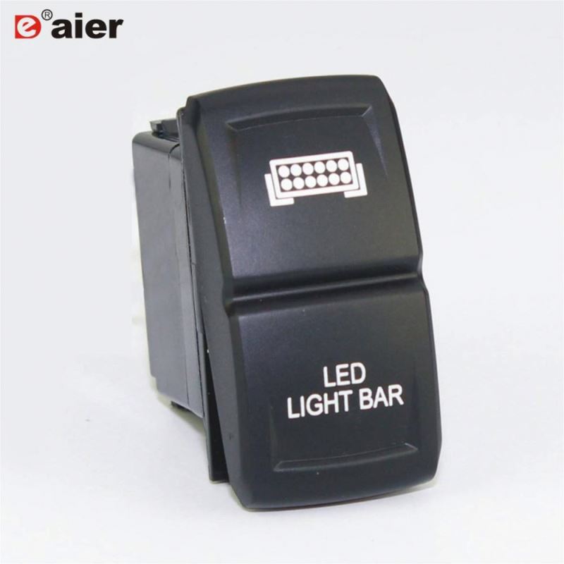 Black Electrical Dual LED SPST 5 Pin Boat Waterproof Automotive Marine Switch