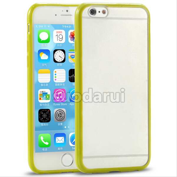 Fashion Candy Color TPU PC Transparent Matte Hard Back Shell Case For iPhone 6, For iphone 6s