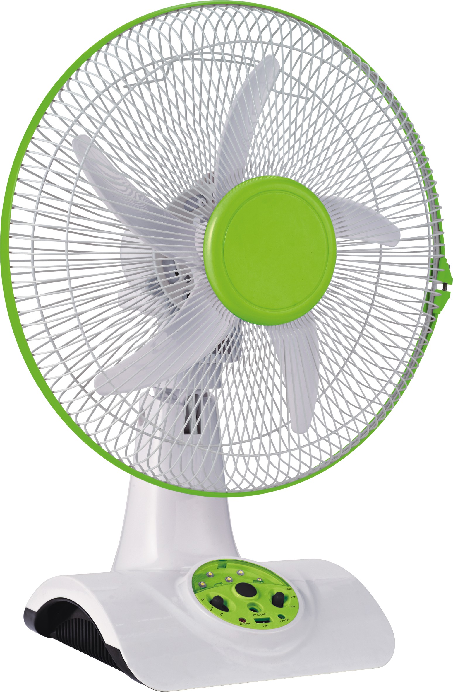 12 inches AC/DC operated 2-speed rechargeable Fan