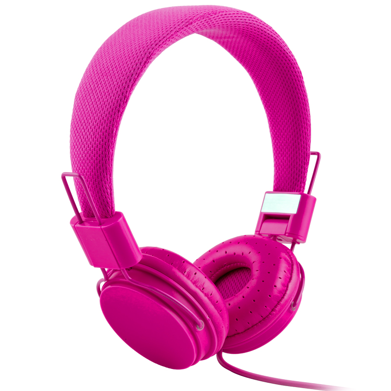 Fashion Pink Wired Headset Headphone With Mic for girls