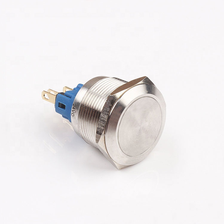 China factory free samples 4pin 16 19 22mm 16a 250v metal push button switch