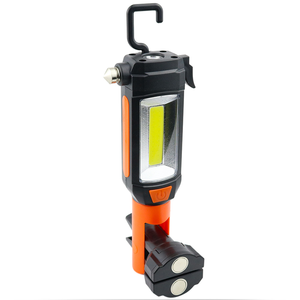 Multifunctional Magnetic Foldable Portable LED COB Work Light With Emergency Hammer Rope Cutter