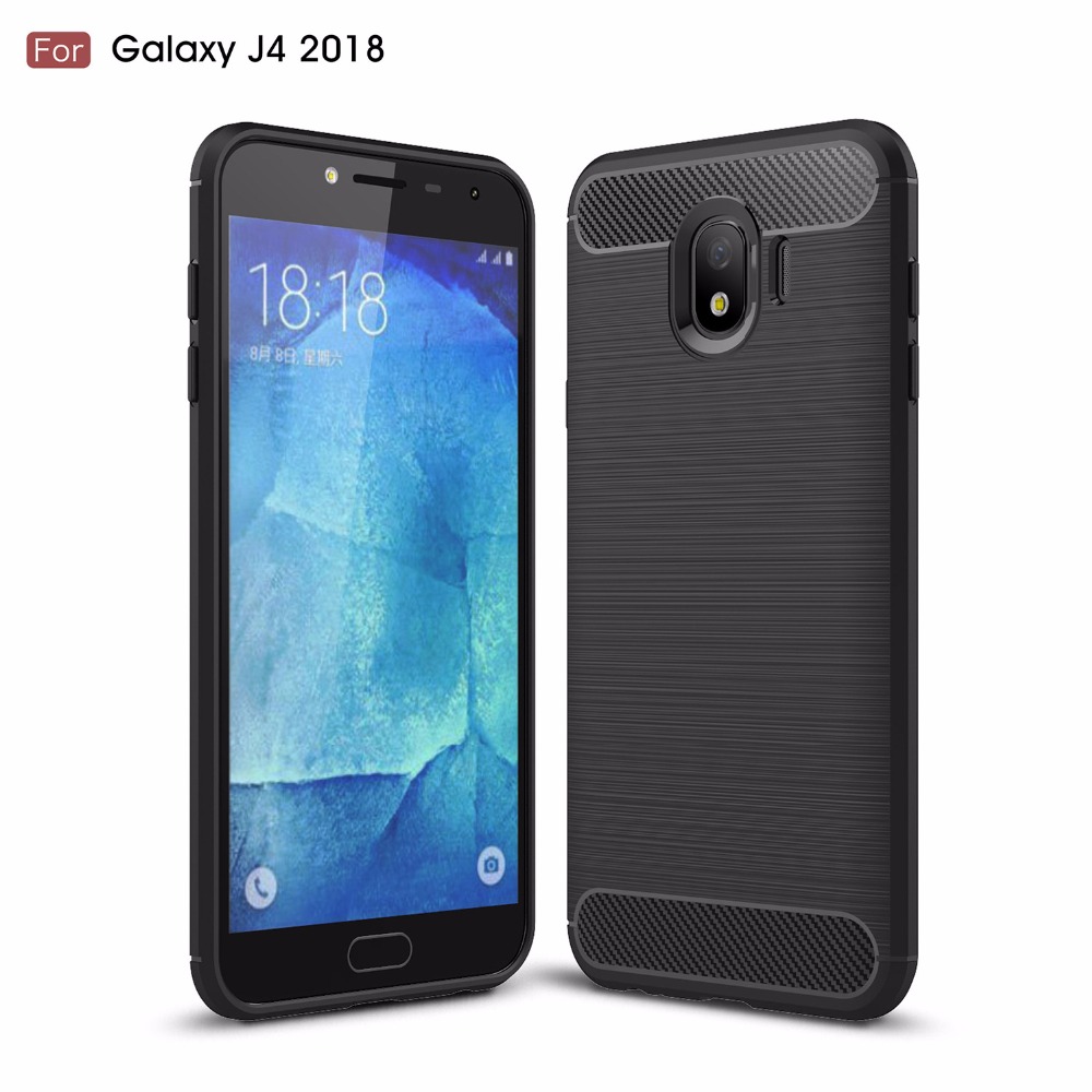 Hot Sell Carbon Fiber Tpu case for Samsung Galaxy J4 2018 Soft CF Cover