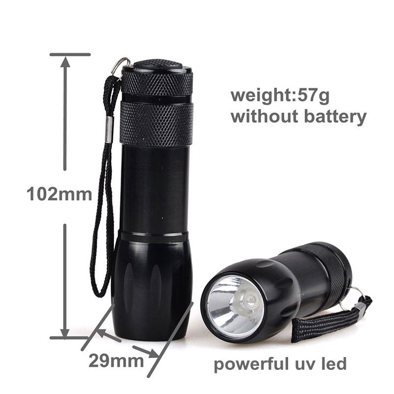 395nm Pet Urine Detector  Led Print Aluminum Flashlight Money Checking Flashlight  Torch UV Led Flashlight